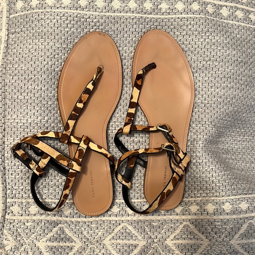 Zara animal print sandals
